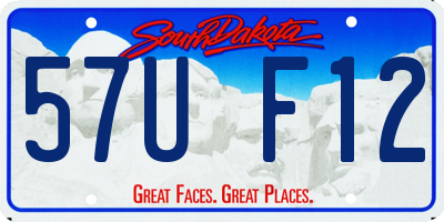 SD license plate 57UF12