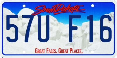 SD license plate 57UF16