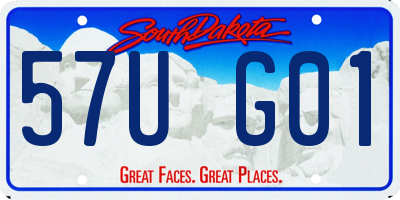 SD license plate 57UG01