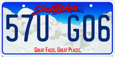 SD license plate 57UG06