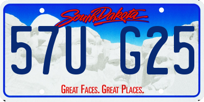 SD license plate 57UG25