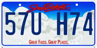 SD license plate 57UH74