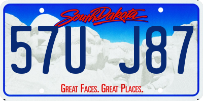 SD license plate 57UJ87