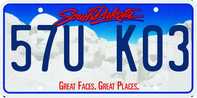 SD license plate 57UK03