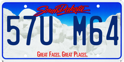 SD license plate 57UM64