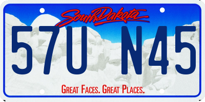 SD license plate 57UN45