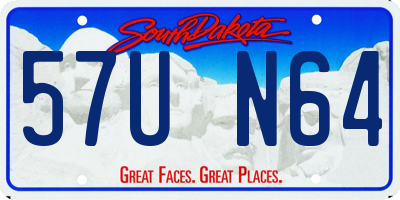 SD license plate 57UN64