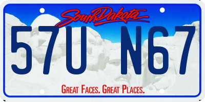 SD license plate 57UN67