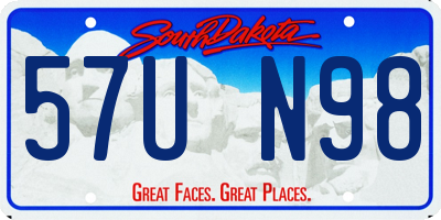 SD license plate 57UN98