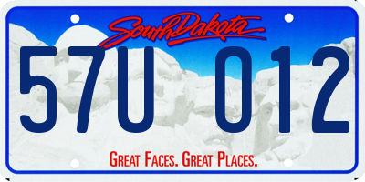 SD license plate 57UO12