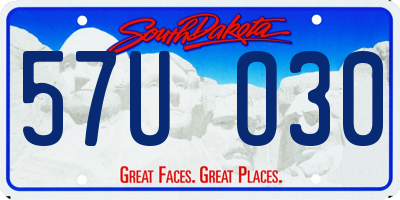 SD license plate 57UO30