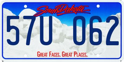 SD license plate 57UO62
