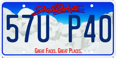 SD license plate 57UP40