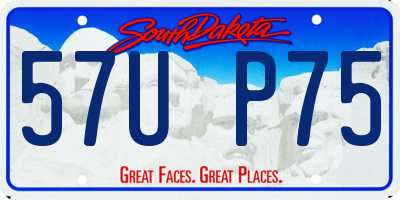 SD license plate 57UP75