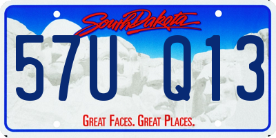 SD license plate 57UQ13