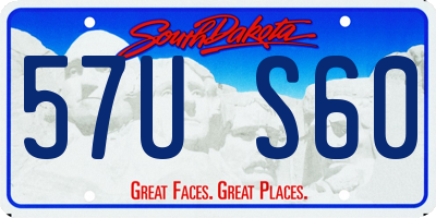 SD license plate 57US60