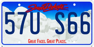 SD license plate 57US66