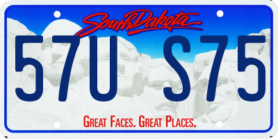SD license plate 57US75