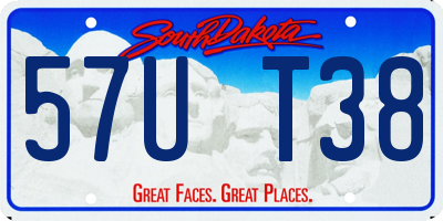SD license plate 57UT38