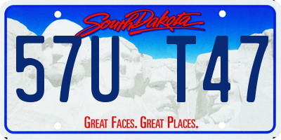 SD license plate 57UT47