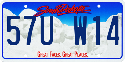 SD license plate 57UW14