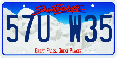 SD license plate 57UW35