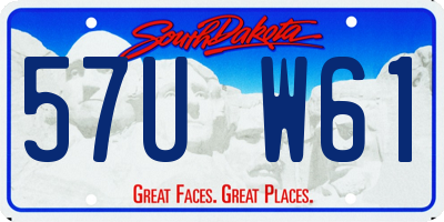 SD license plate 57UW61