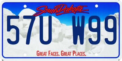 SD license plate 57UW99