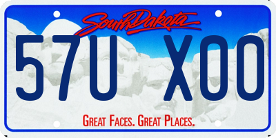 SD license plate 57UX00