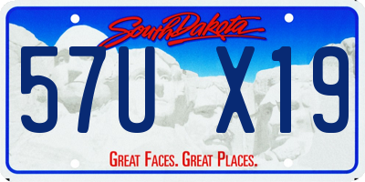 SD license plate 57UX19