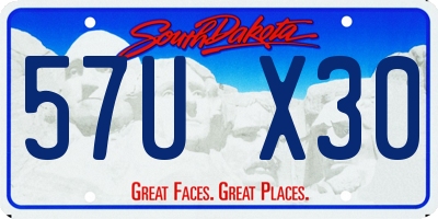 SD license plate 57UX30