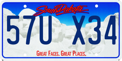 SD license plate 57UX34