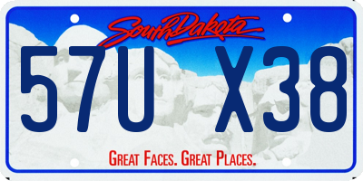 SD license plate 57UX38