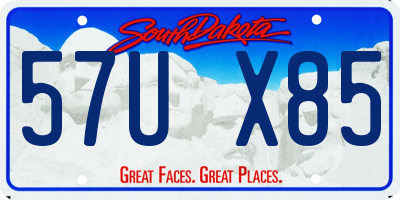 SD license plate 57UX85