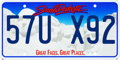 SD license plate 57UX92