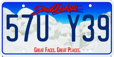 SD license plate 57UY39