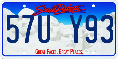 SD license plate 57UY93