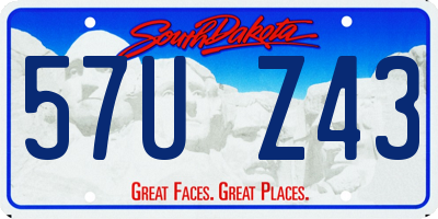 SD license plate 57UZ43