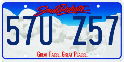 SD license plate 57UZ57