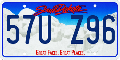 SD license plate 57UZ96