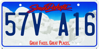 SD license plate 57VA16