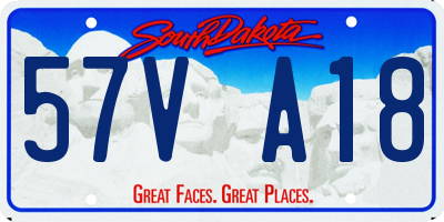 SD license plate 57VA18