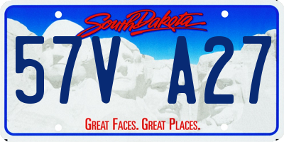 SD license plate 57VA27