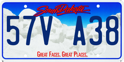 SD license plate 57VA38