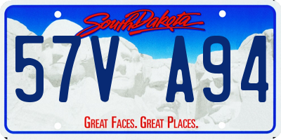 SD license plate 57VA94
