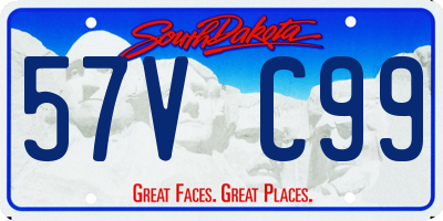 SD license plate 57VC99