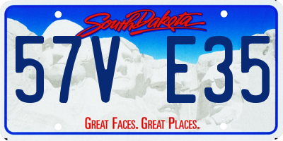 SD license plate 57VE35