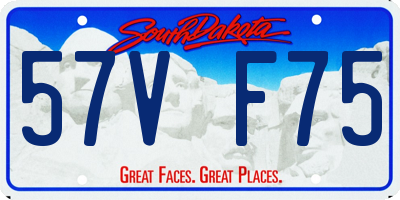 SD license plate 57VF75