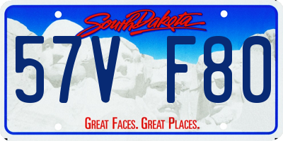 SD license plate 57VF80
