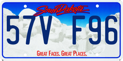 SD license plate 57VF96